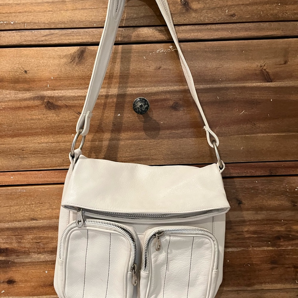 Beautiful cream pebble leather purse